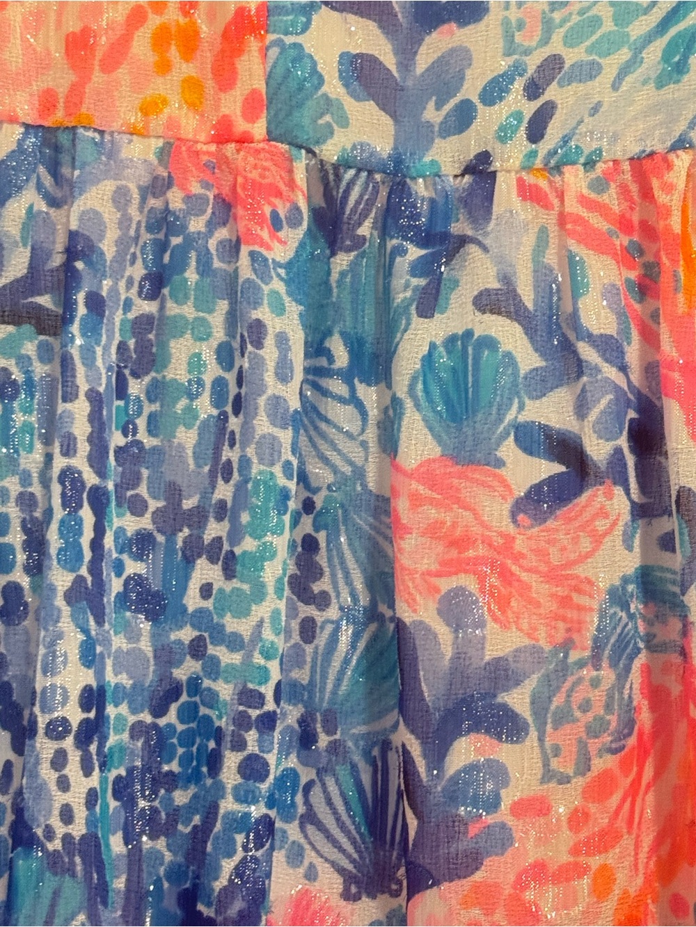 NWOT Lilly Pulitzer Sz 4 Sarita Silk Metallic Swing Dress Resort Sway With Me - Picture 9 of 9